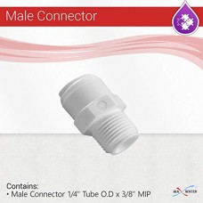 Male Connector 1/4" Tube O.D x 3/8" MIP Max Water Reverse Osmosis Fitting - B07GVPM34P